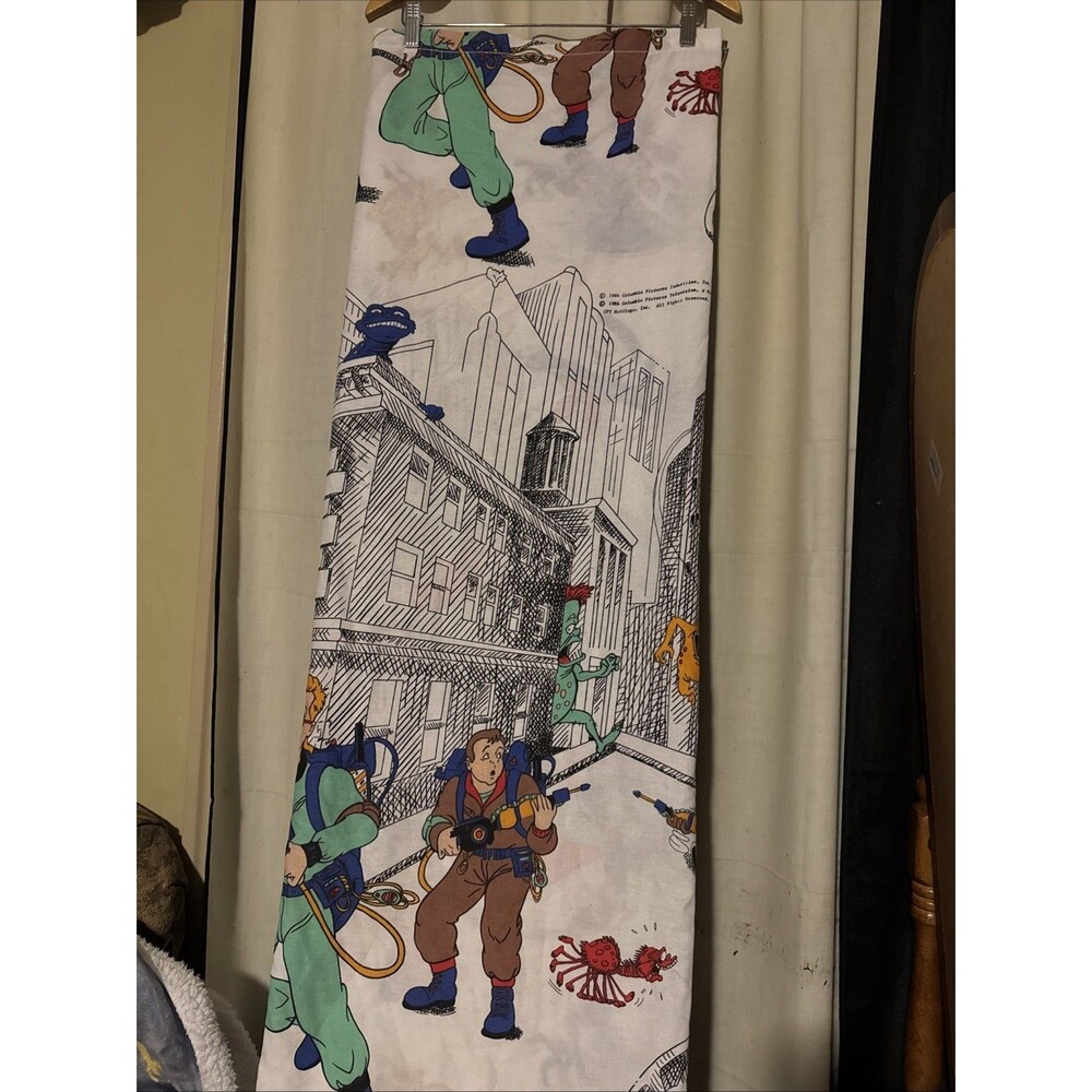 Vintage 1984 Ghostbusters Cartoon TV Show Columbia Pictures Flat Sheet